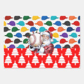 Baseball Kerstmis thema met Sinterklaas Inpakpapier Vel (Voorkant)