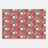 Baseball Kerstmis thema met Snowman Inpakpapier Vel (Voorkant 2)