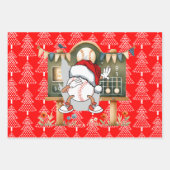 Baseball Kerstmis thema met Snowman Inpakpapier Vel (Voorkant)