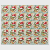 Baseball Kerstmis thema voor de speler Cadeaupapier (Vlak)