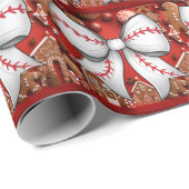 Baseball Kerstmis thema voor de speler Cadeaupapier (Rol Hoek)