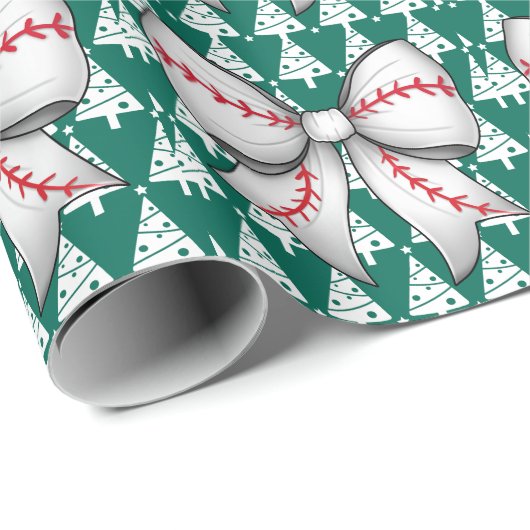 Baseball Kerstmis thema voor de speler Cadeaupapier (Rol Hoek)
