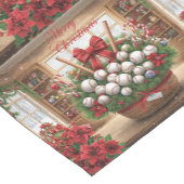 Baseball Kerstmis thema voor de speler Korte Tafelloper (Hoek)
