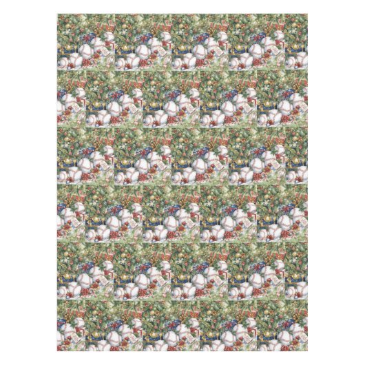 Baseball Kerstmis thema voor de speler Tafelkleed (Voorkant)