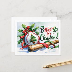Baseball kerstthema feestdagenkaart