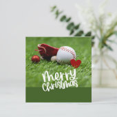 Baseball kerstthema feestdagenkaart (Staand voorkant)