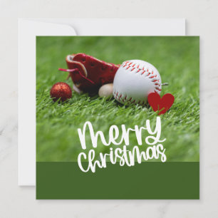 Baseball kerstthema feestdagenkaart