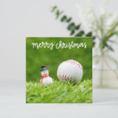 Baseball kerstthema feestdagenkaart (Staand voorkant)
