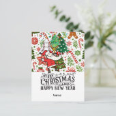 Baseball kerstthema feestdagenkaart (Staand voorkant)