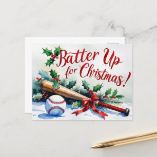 Baseball kerstthema feestdagenkaart