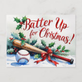 Baseball kerstthema feestdagenkaart (Voorkant)