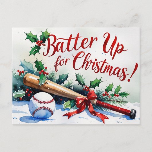 Baseball kerstthema feestdagenkaart (Voorkant)