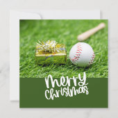 Baseball kerstthema feestdagenkaart (Voorkant)