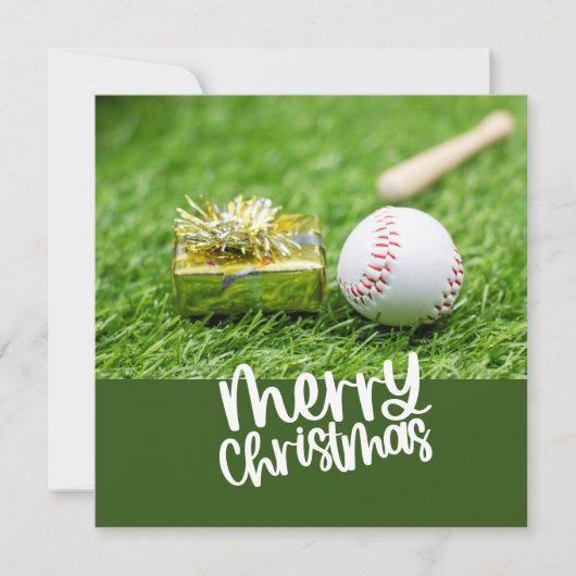Baseball kerstthema feestdagenkaart (Voorkant)