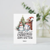 Baseball kerstthema feestdagenkaart (Staand voorkant)