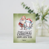 Baseball kerstthema feestdagenkaart (Staand voorkant)