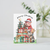 Baseball kerstthema feestdagenkaart (Staand voorkant)