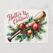 Baseball kerstthema feestdagenkaart (Voorkant)