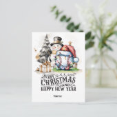 Baseball kerstthema feestdagenkaart (Staand voorkant)