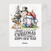 Baseball kerstthema feestdagenkaart (Voorkant)
