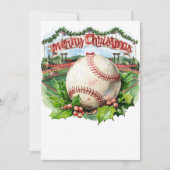 Baseball kerstthema in het stadion feestdagenkaart (Voorkant)