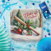 Baseball kerstthema papieren bordje (Feest)