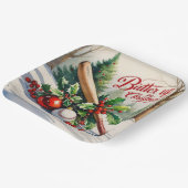Baseball kerstthema papieren bordje (Gebogen)