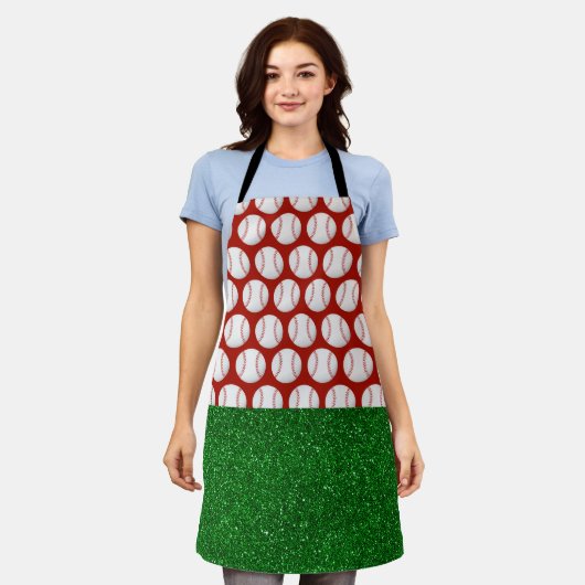 Baseball kerstthema schort (Gedragen)