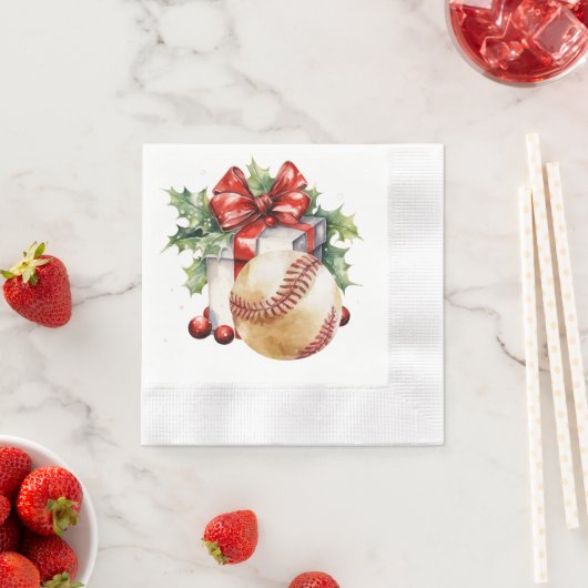 Baseball kerstthema servet (Insitu)