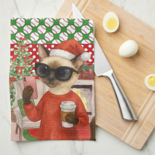 Baseball kerstthema theedoek