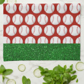 Baseball kerstthema theedoek (Gevouwen)