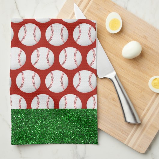 Baseball kerstthema theedoek (Quarter Fold)