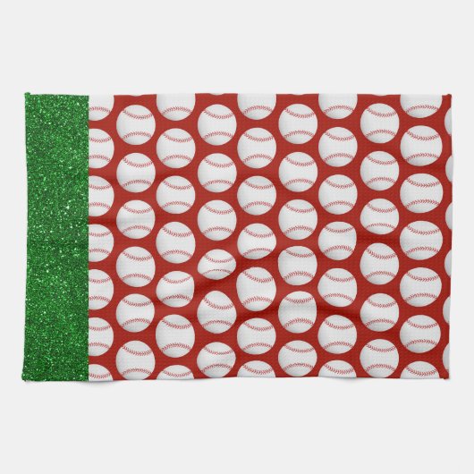 Baseball kerstthema theedoek (Horizontaal)