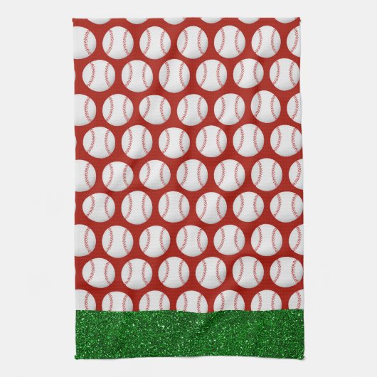 Baseball kerstthema theedoek (Verticaal)