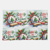 Baseball kerstthema theedoek (Horizontaal)