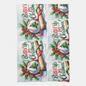 Baseball kerstthema theedoek (Verticaal)