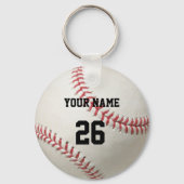 Baseball Keychain ID Label JOUW NAAM & Aantal (Voorkant)