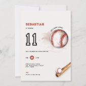 Baseball Kids Party 11th Birthday Invitation Kaart (Voorkant)