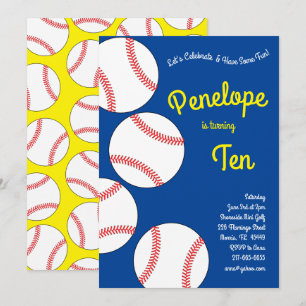 Baseball Kids Verjaardagsfeest Sport Blauwe Jongen Kaart