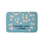 Baseball Kies uw kleur, naam, lichtblauw Badmat (Voorkant)