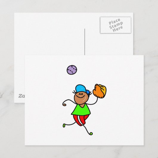 Baseball-Kind Briefkaart (Voorkant / Achterkant)