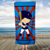 Baseball Kind Custom Bath Towel for Boys Badhanddoek