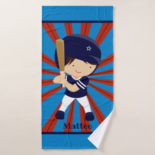 Baseball Kind Custom Bath Towel for Boys Badhanddoek (Badhanddoek)