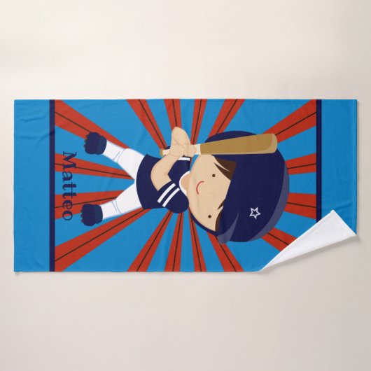 Baseball Kind Custom Bath Towel for Boys Badhanddoek (Badhanddoek)