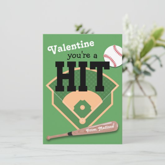 Baseball Kinder Classroom Valentijn Feestdagenkaart (Staand voorkant)