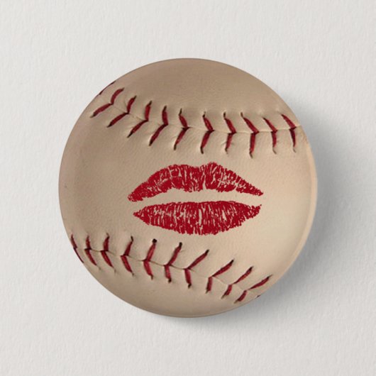 baseball kiss badge ronde button 5,7 cm (Voorkant)