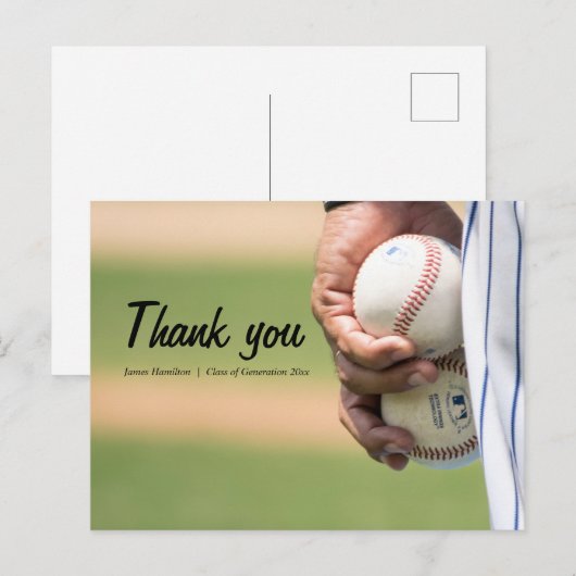 Baseball-klasse Simple Sporty Dank u briefkaart (Voorkant / Achterkant)