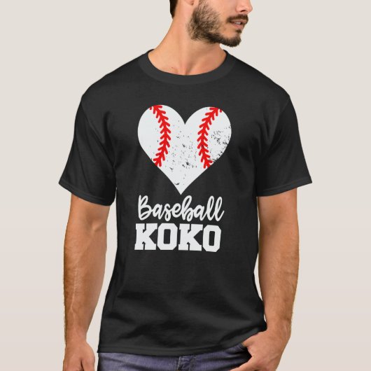 Baseball Koko Baseball Heart Grandma Koko T-shirt (Voorkant)