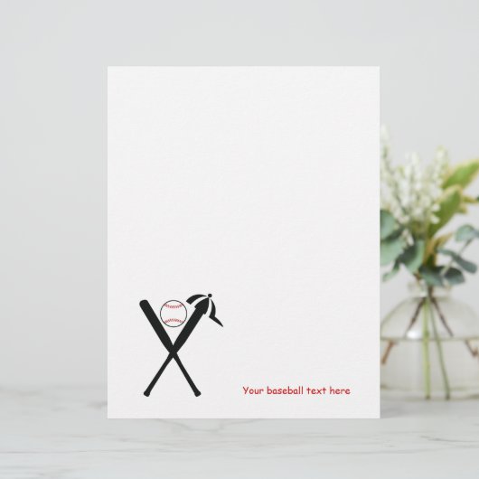 Baseball kruiste vleermuizen en pet zwart, rood (Staand voorkant)