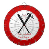 Baseball kruiste vleermuizen en pet zwart, rood dartbord (Voorkant)